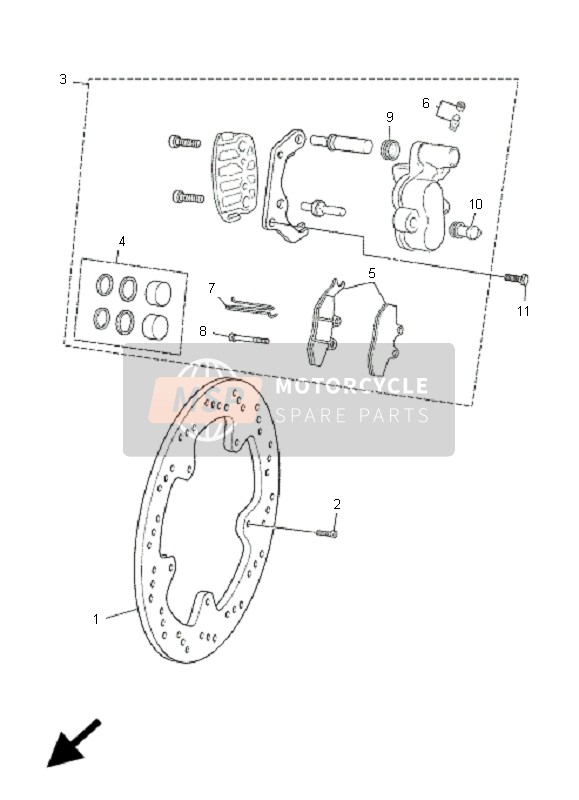 Yamaha TZR50 2007 Pinza freno anteriore per un 2007 Yamaha TZR50